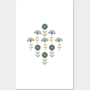 Retro Wildflowers Posters and Art